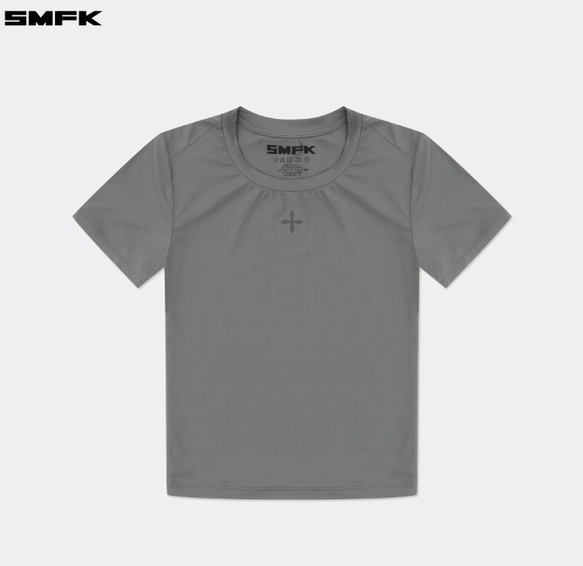 Compass Hug Skin-Tight Fitting Tee Dark Gray