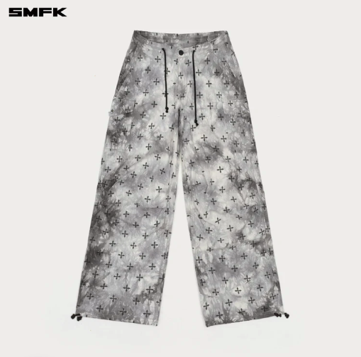 COMPASS INK GARDEN TIE-DYE HUNTING PARATROOPER PANTS BLACK AND WHITE Regular price