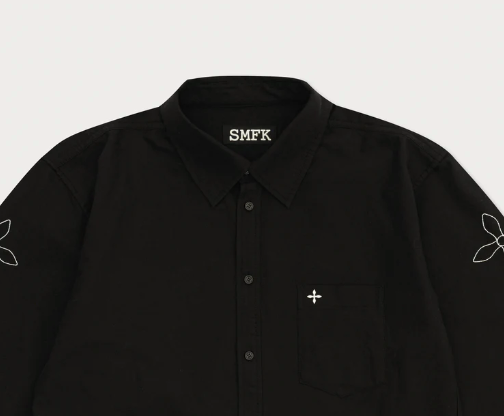 COMPASS DESIGNER OVERSIZE SHIRT IN BLACK
