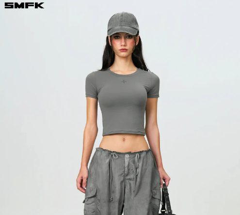 COMPASS CROSS CHAIN BADGE BASEBALL CAP STORM GRAY