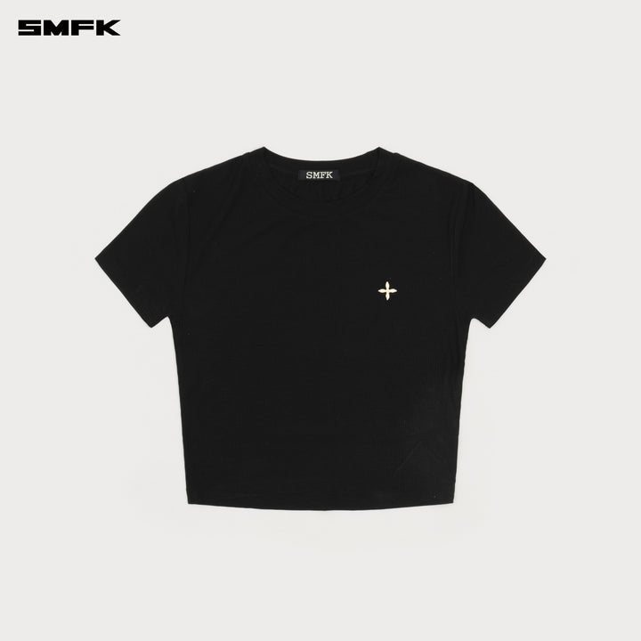 COMPASS HUG EMBRACE TIGHT ATHLETIC TEE WILDERNESS BLACK