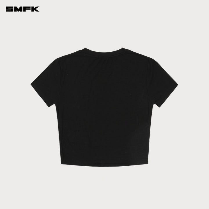 COMPASS HUG EMBRACE TIGHT ATHLETIC TEE WILDERNESS BLACK