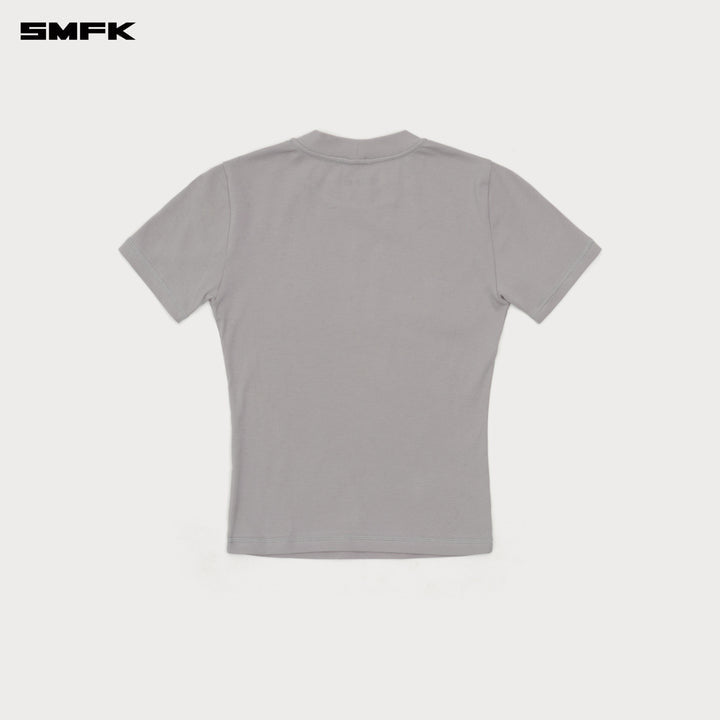 COMPASS CROSSHATCH WAIST TEE DUSTY GRAY
