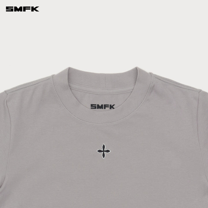 COMPASS CROSSHATCH WAIST TEE DUSTY GRAY