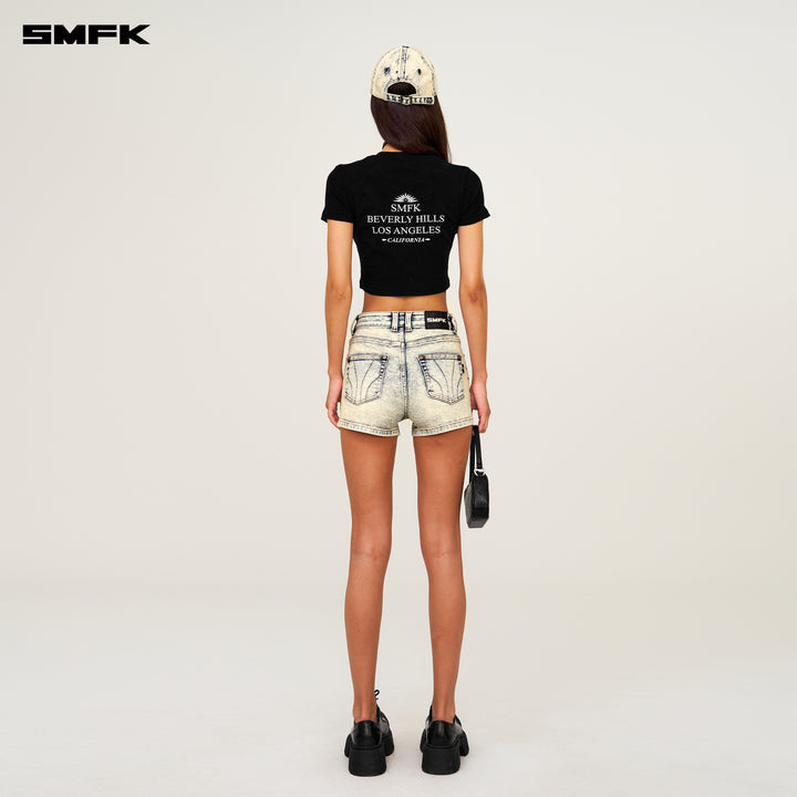 COMPASS DANCER CROSS CLASSIC DANCE COMPANY DENIM SHORTS SNOW WHITE