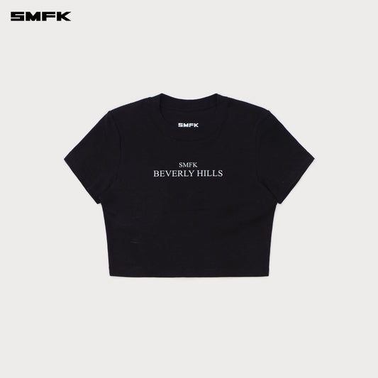 COMPASS BEVERLY MOVIE SUBTITLES CROP TEE WILD BLACK