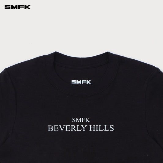 COMPASS BEVERLY MOVIE SUBTITLES CROP TEE WILD BLACK