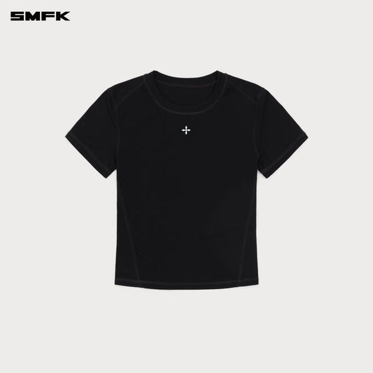 COMPASS WAVE BODY-SHAPING SKIN TEE WILD BLACK