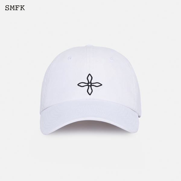 Compass Black Night Flower Vintage Baseball Cap White