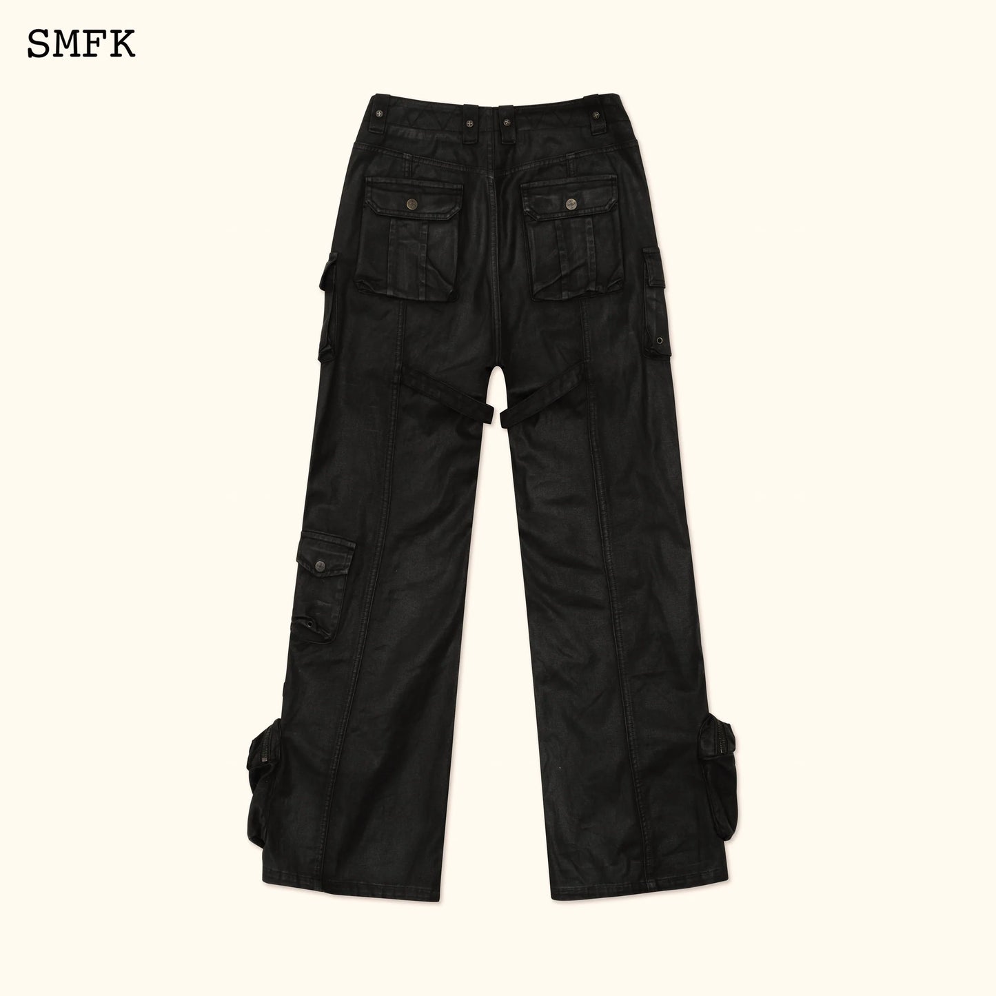 Ancient Myth Black Panther Waxed Flared Pants