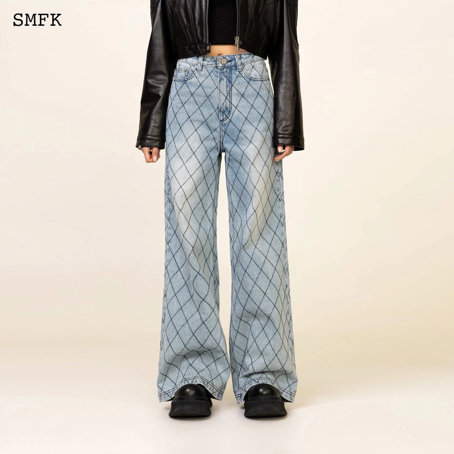 Wildworld Fence Loose Blue Denim Jeans