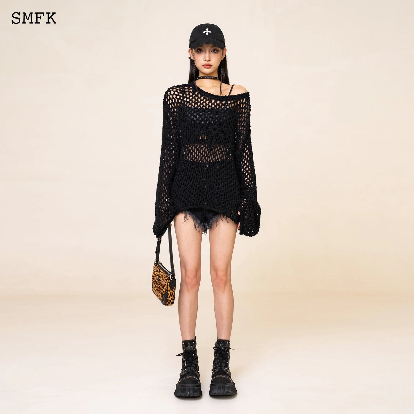 Wildworld Black Spider Web Hoodie Smock