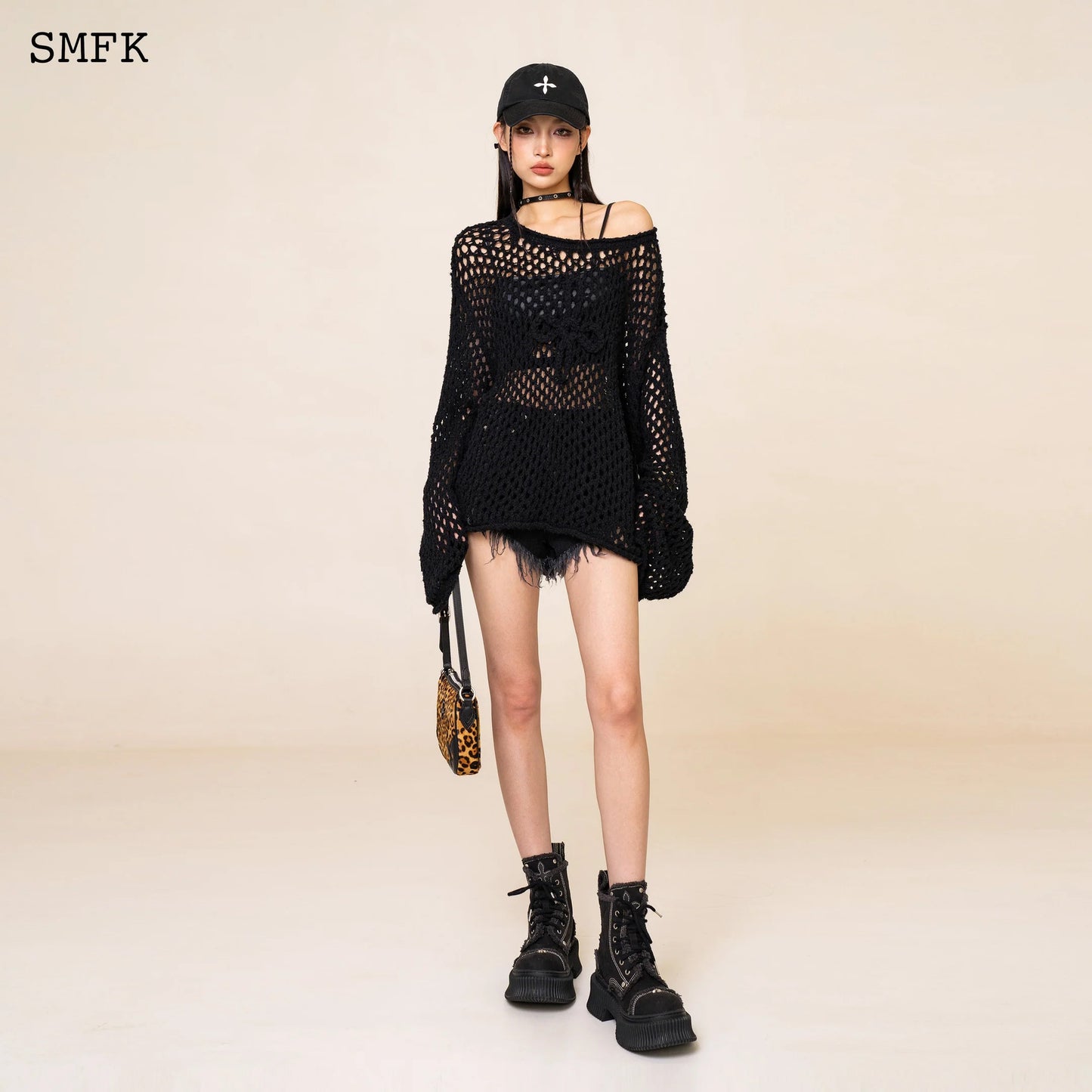 Wildworld Black Spider Web Hoodie Smock