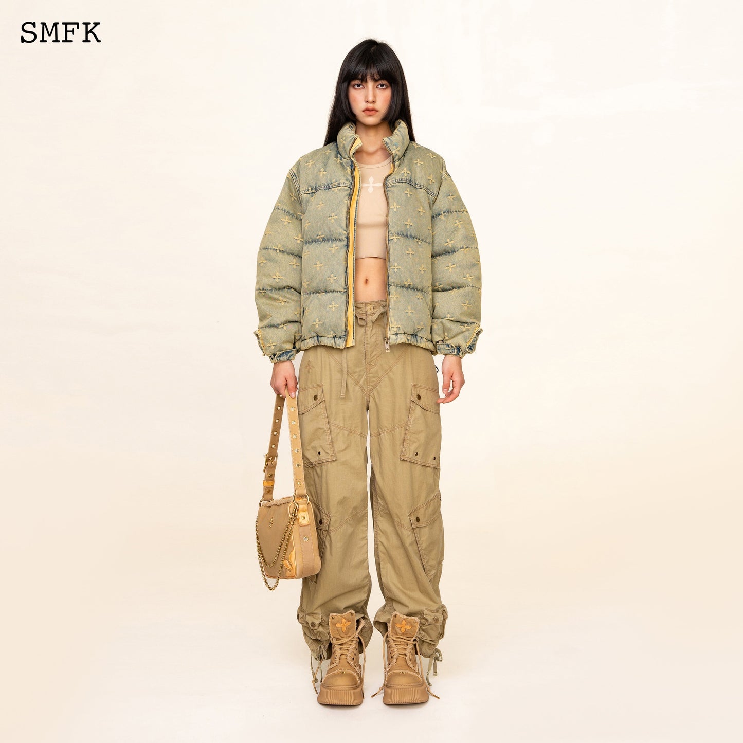 Wildworld Denim Garden Camping Puffer Jacket