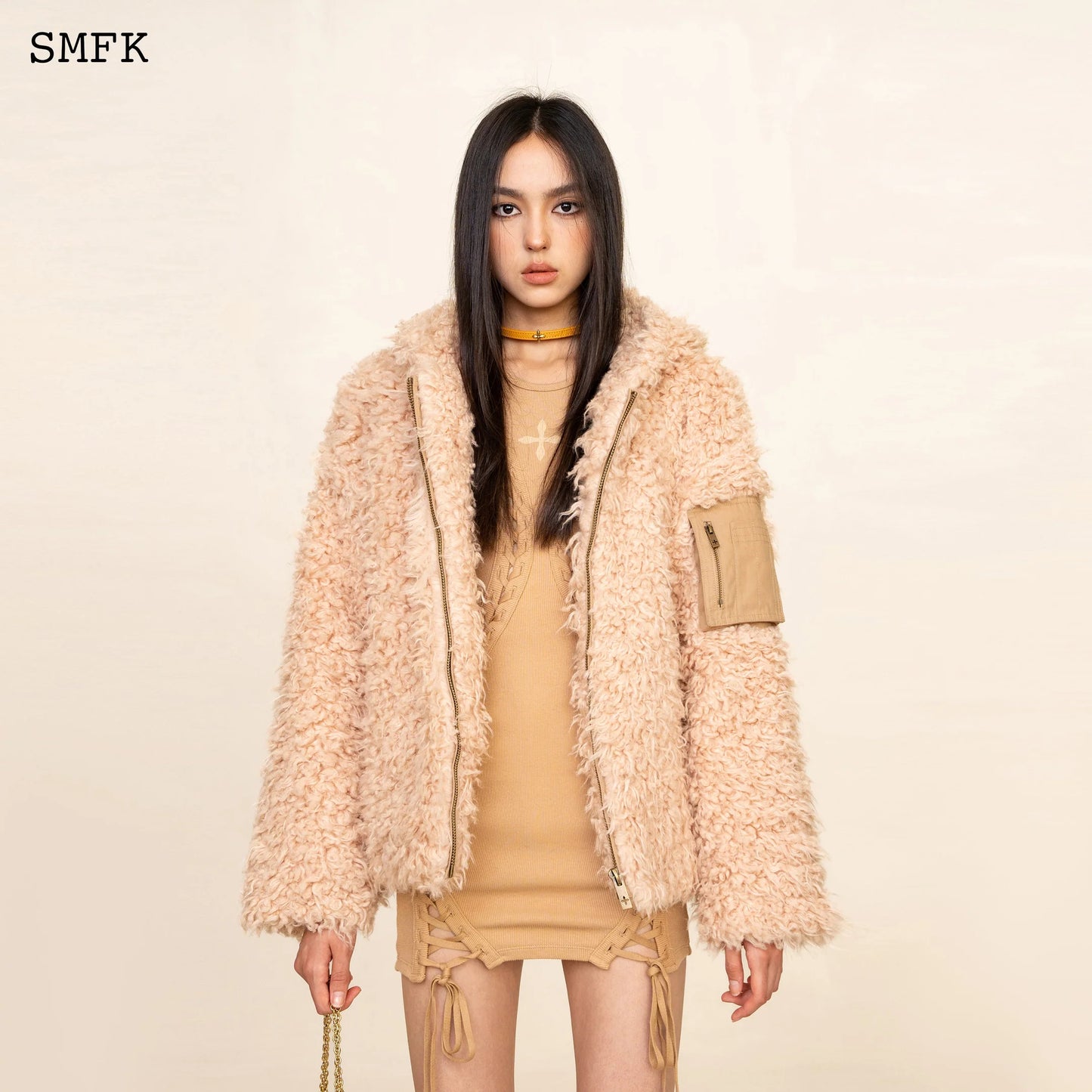 Wildworld Adventure Outdoor Faux Fur Hoodie In Cream
