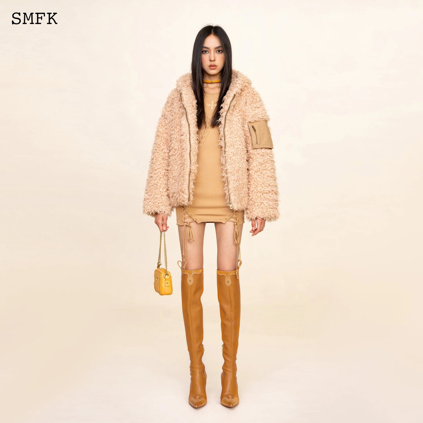Wildworld Adventure Outdoor Faux Fur Hoodie In Cream