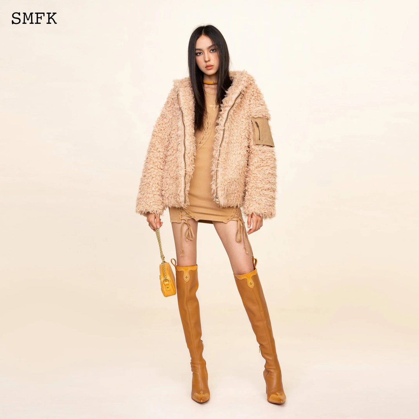 Wildworld Adventure Outdoor Faux Fur Hoodie In Cream