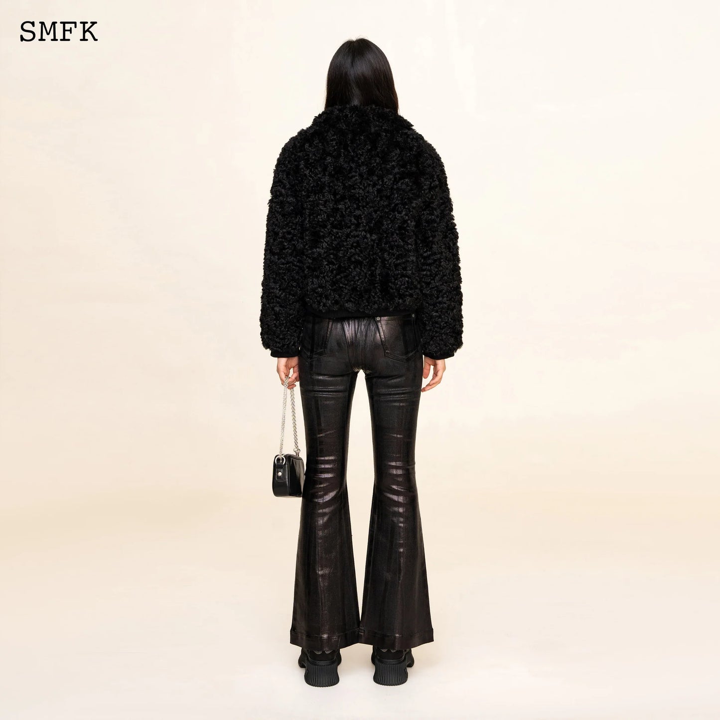 Wildworld Adventure Short Faux Fur Jacket In Black