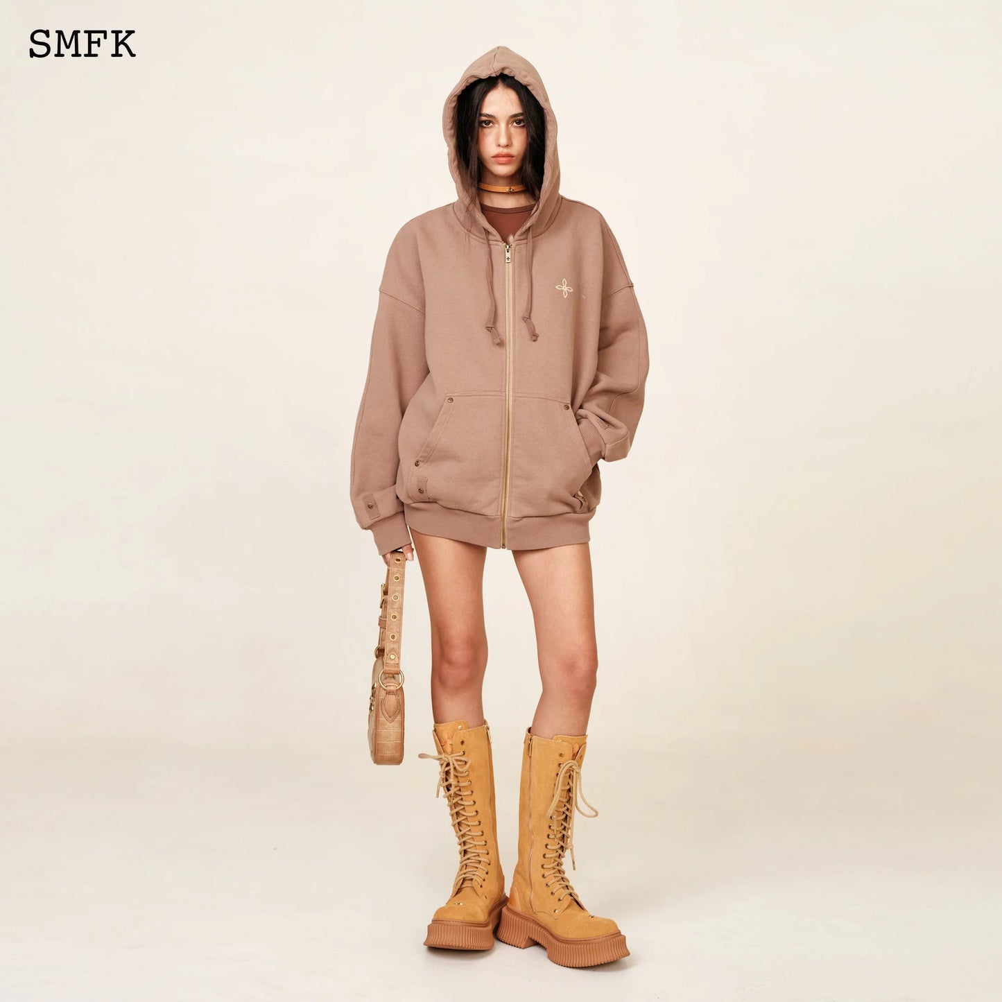 Compass Classic Cross Hoodie Nude Jacket
