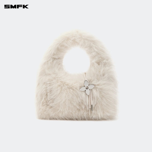SMFK COMPASS COBBLE SMALL BAG IN CREAM