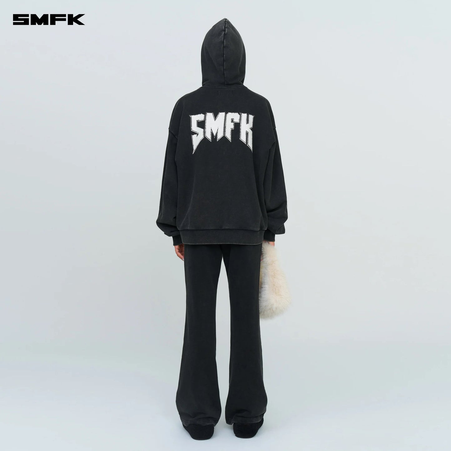 COMPASS METAL ROCK LOOSE HOODIE BLACK