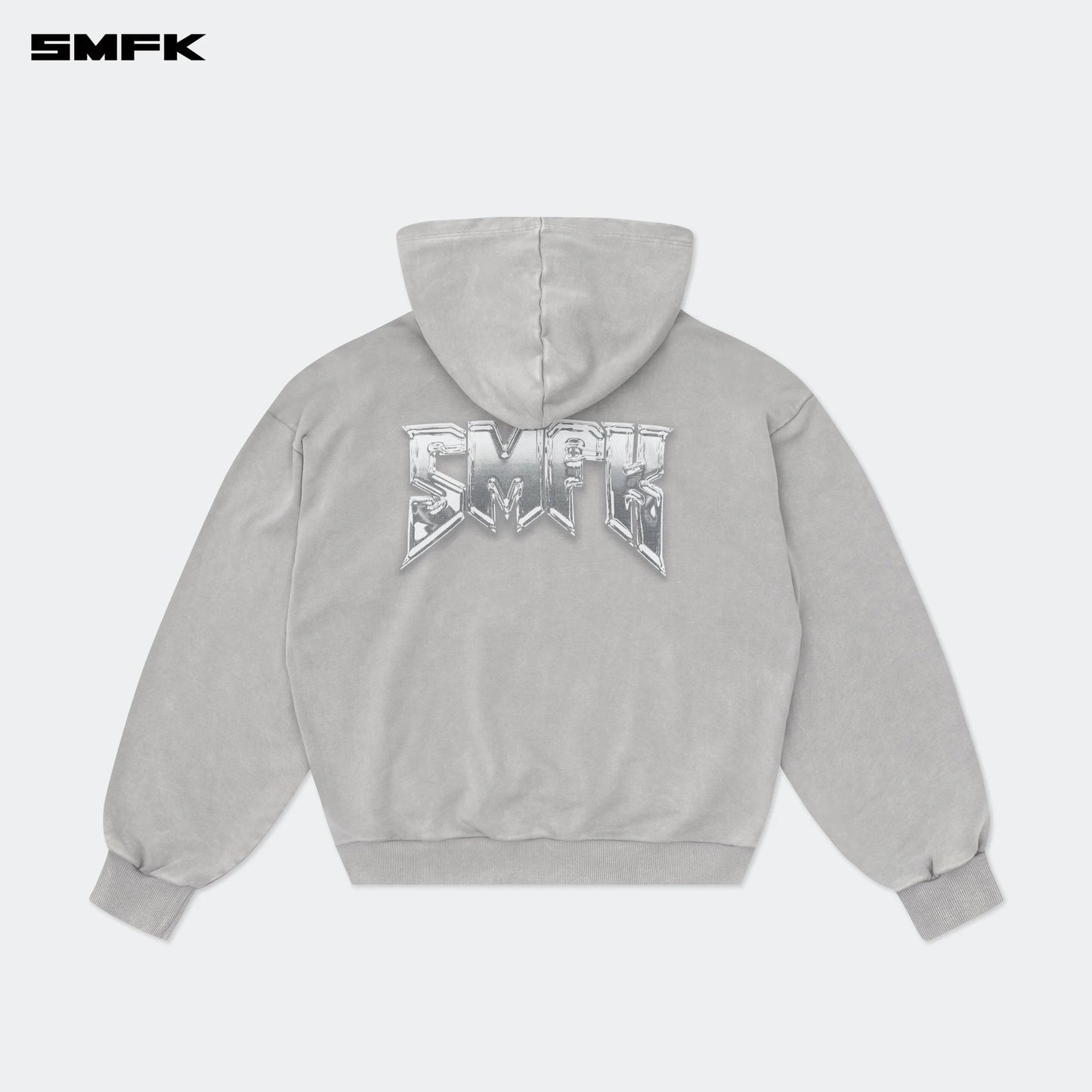 COMPASS METAL ROCK LOOSE HOODIE GRAY