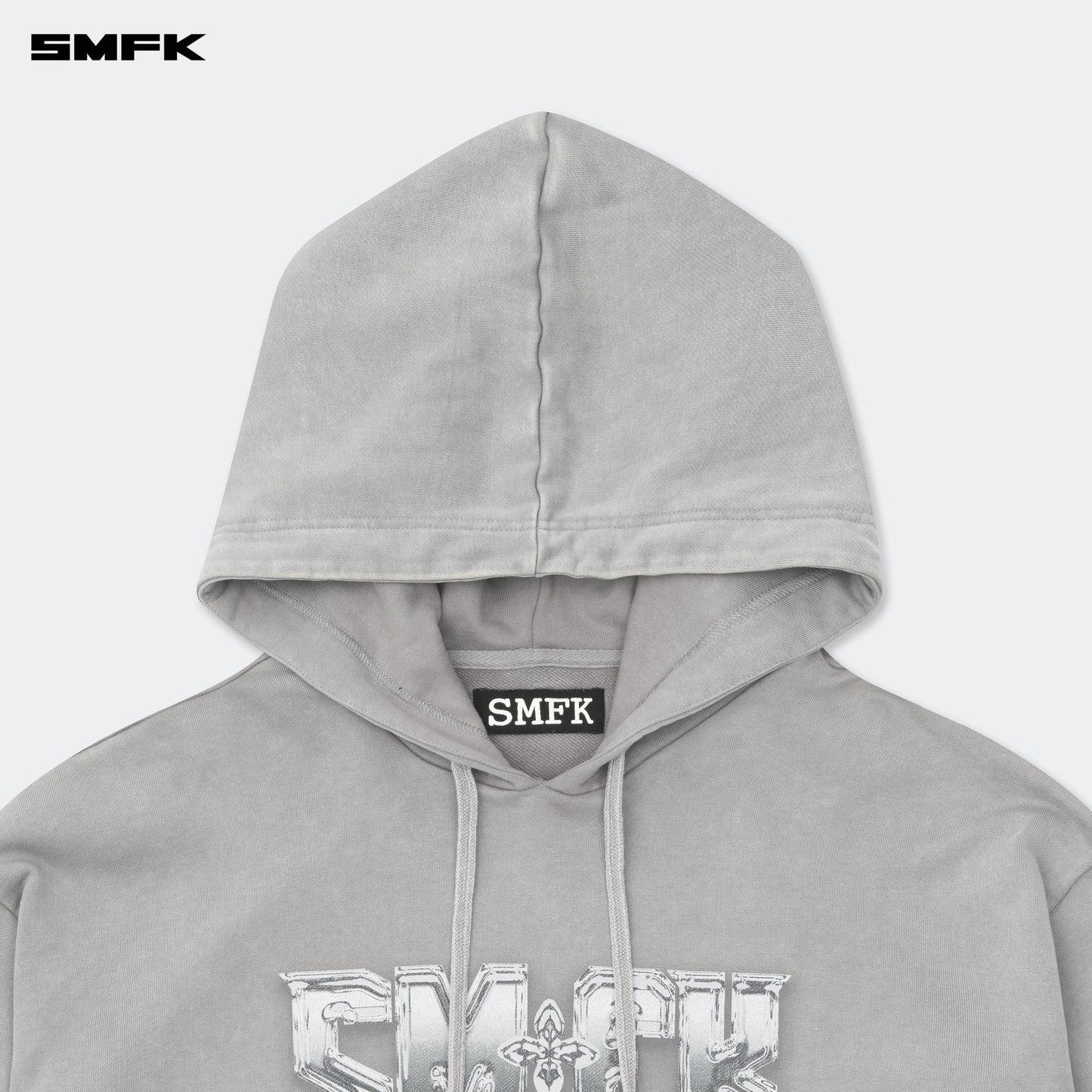 COMPASS METAL ROCK LOOSE HOODIE GRAY