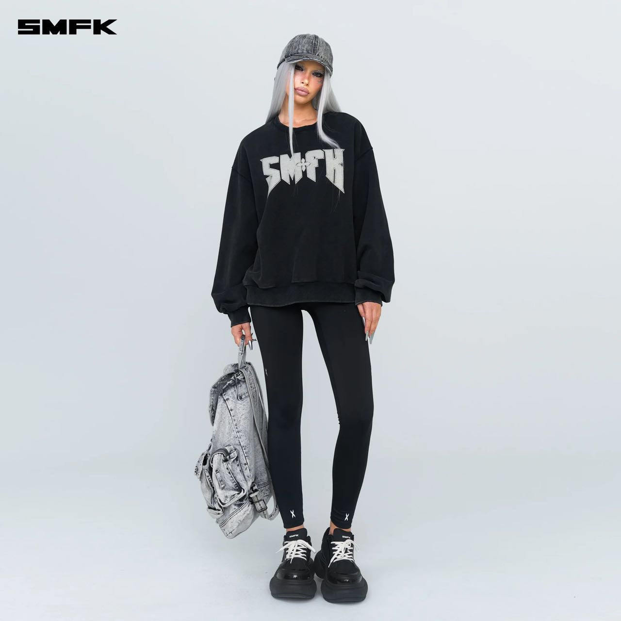 COMPASS METAL ROCK RETRO LOOSE SWEATSHIRT