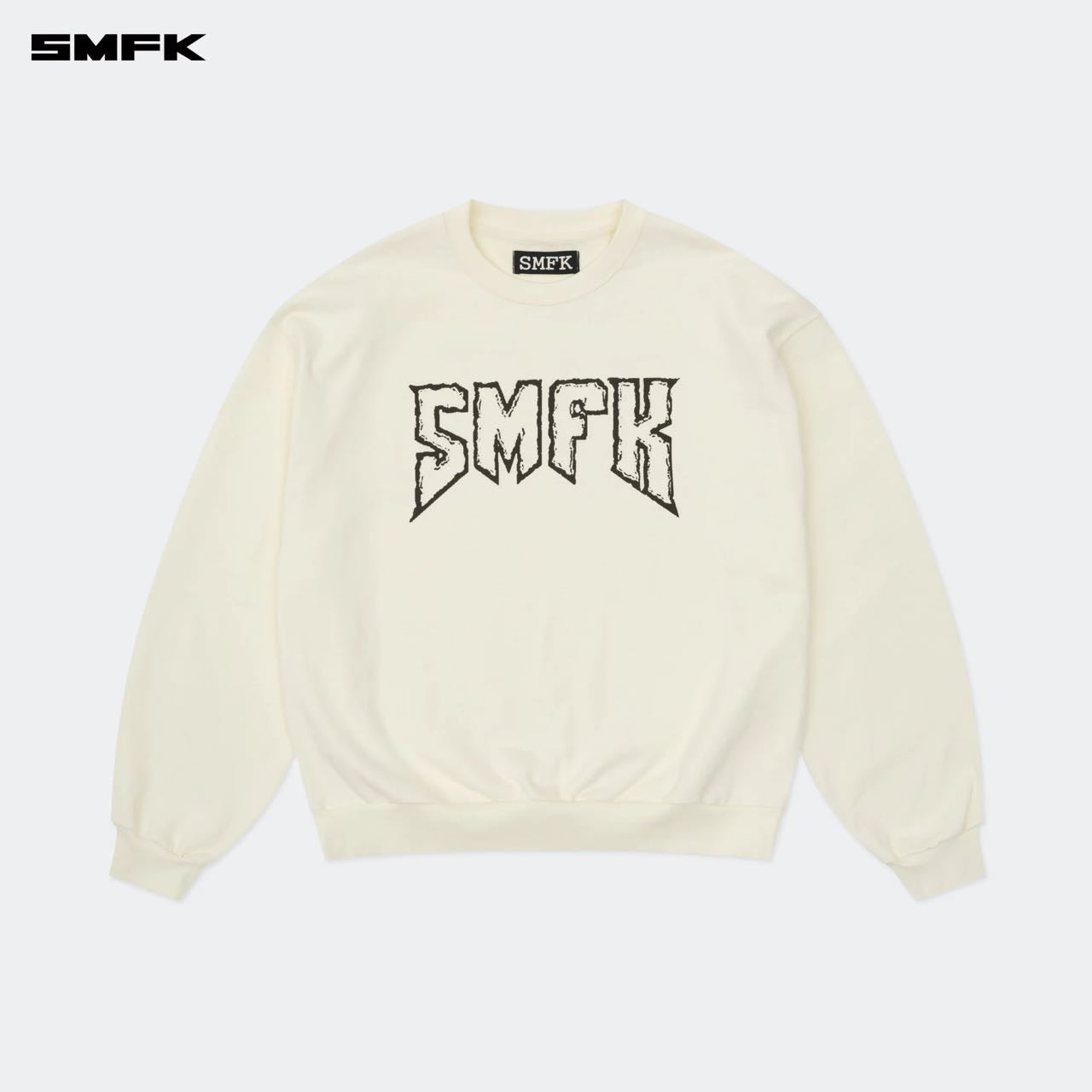 COMPASS ROCKING RETRO LOOSE SWEATSHIRT CREAM