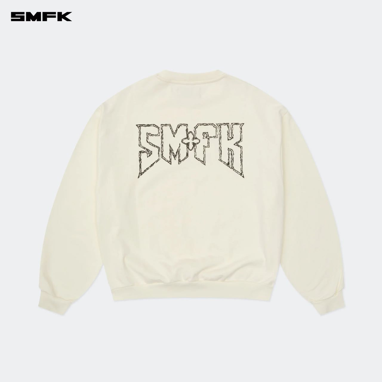 COMPASS ROCKING RETRO LOOSE SWEATSHIRT CREAM
