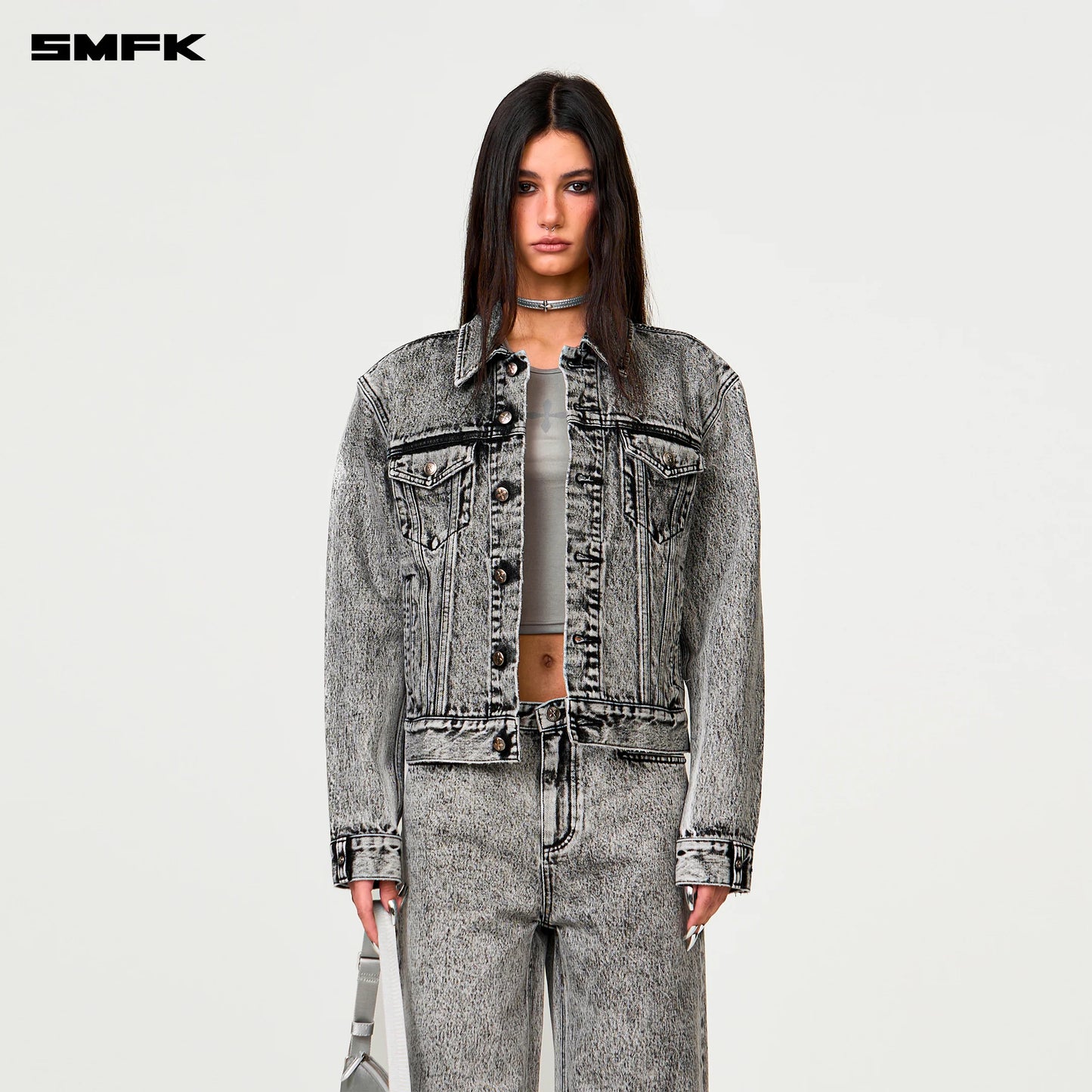 COMPASS PERMANENT ETERNAL DENIM JACKET DUSTY GRAY