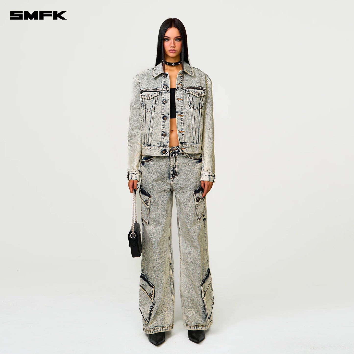 COMPASS PERMANENT DENIM JACKET SNOWFLAKE