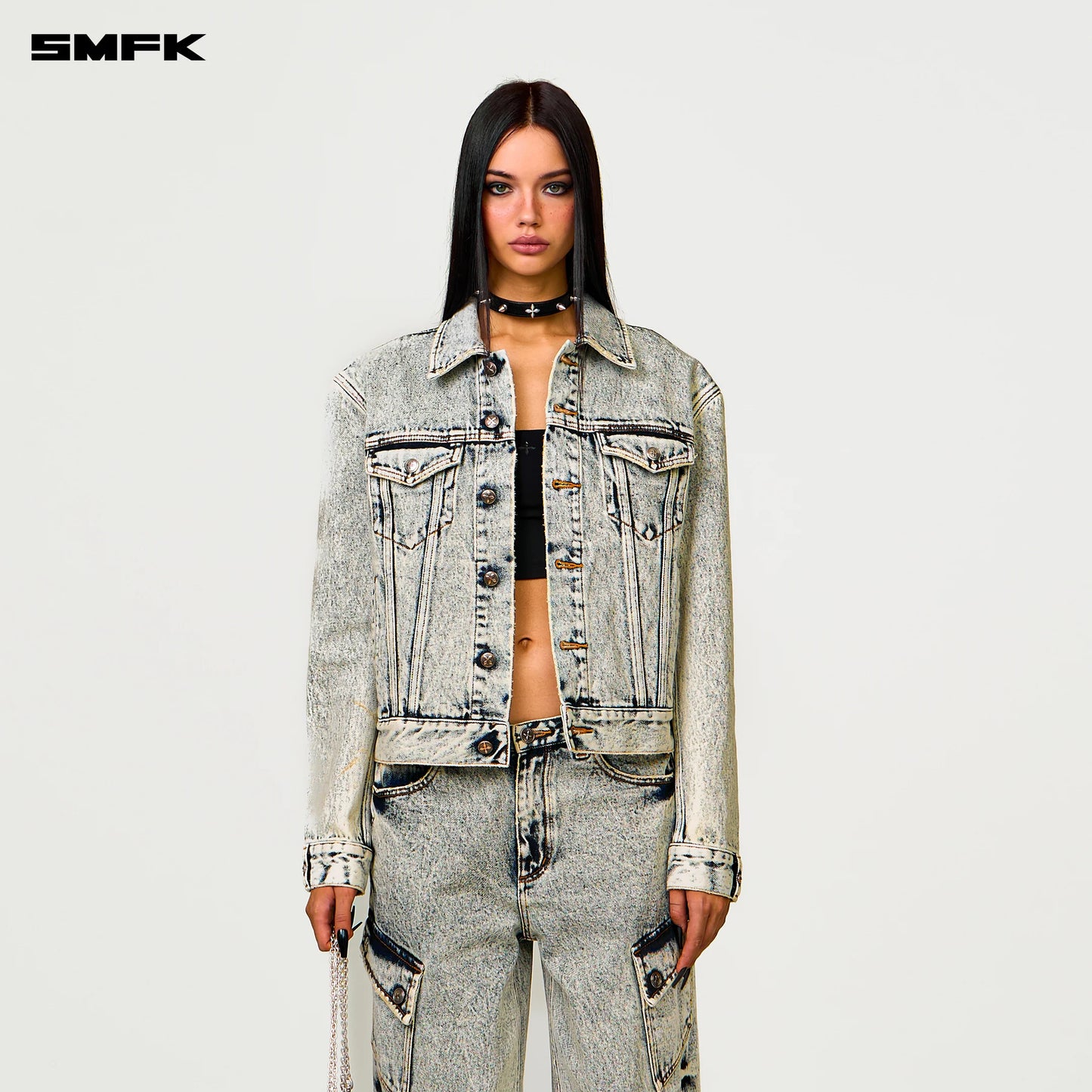 COMPASS PERMANENT DENIM JACKET SNOWFLAKE