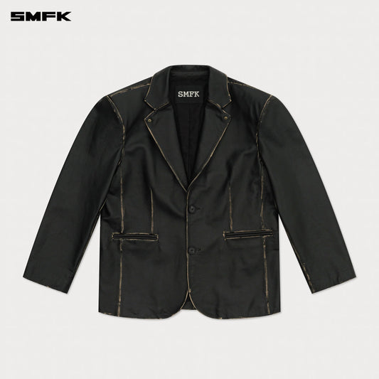 COMPASS WILD MUSTANG SCUFFED LEATHER SUIT - WILDERNESS BLACK
