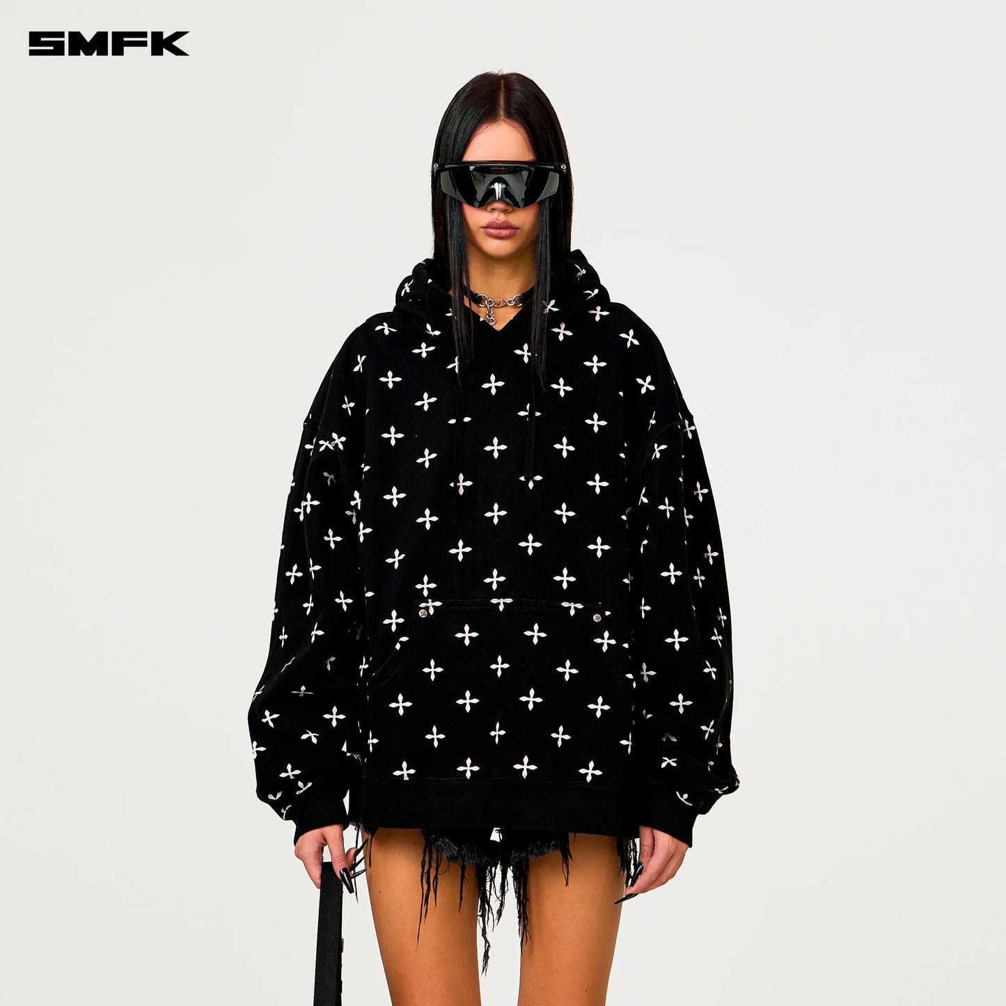 COMPASS BLACK GARDEN WIDE HOODIE - BLACK GARDEN