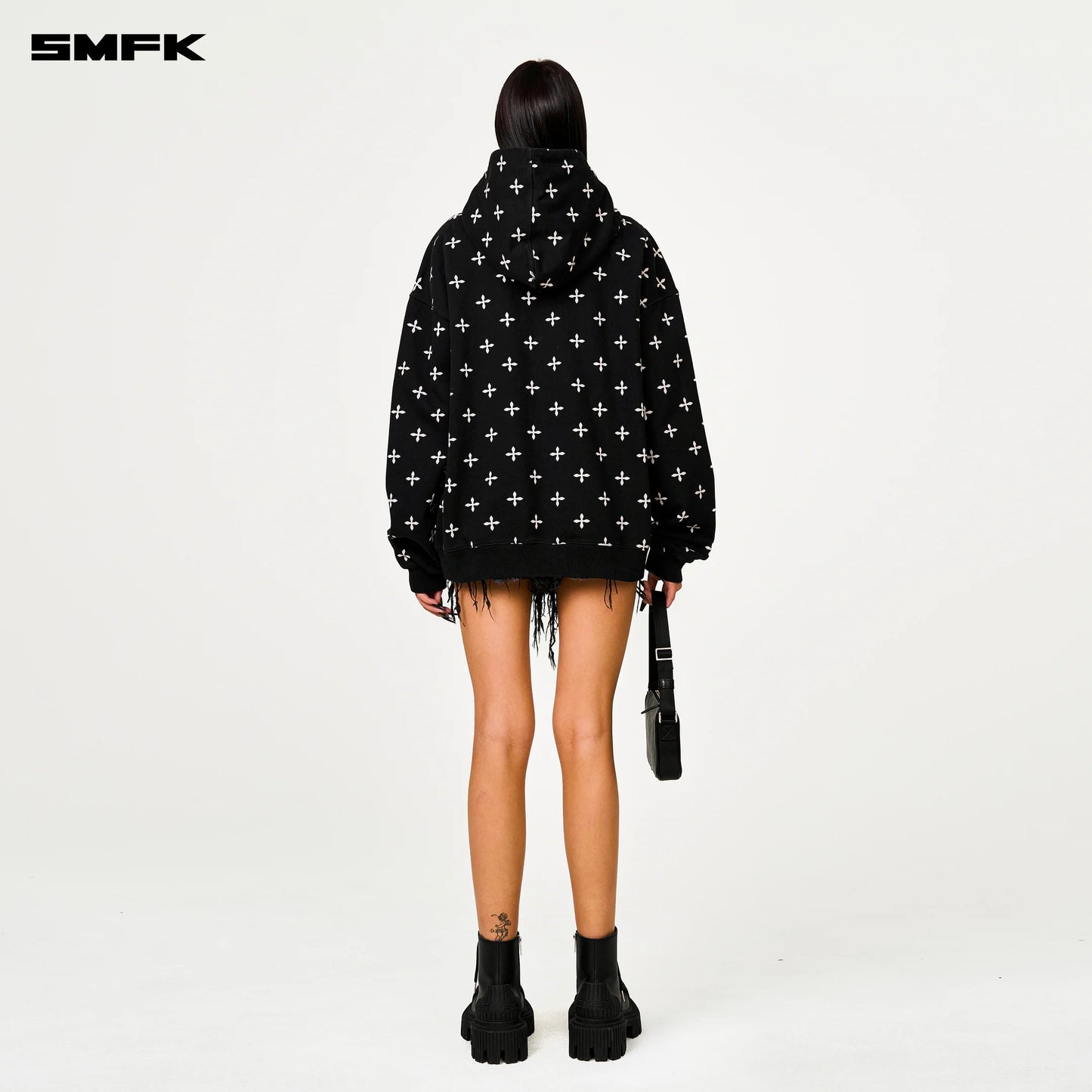 COMPASS BLACK GARDEN WIDE HOODIE - BLACK GARDEN