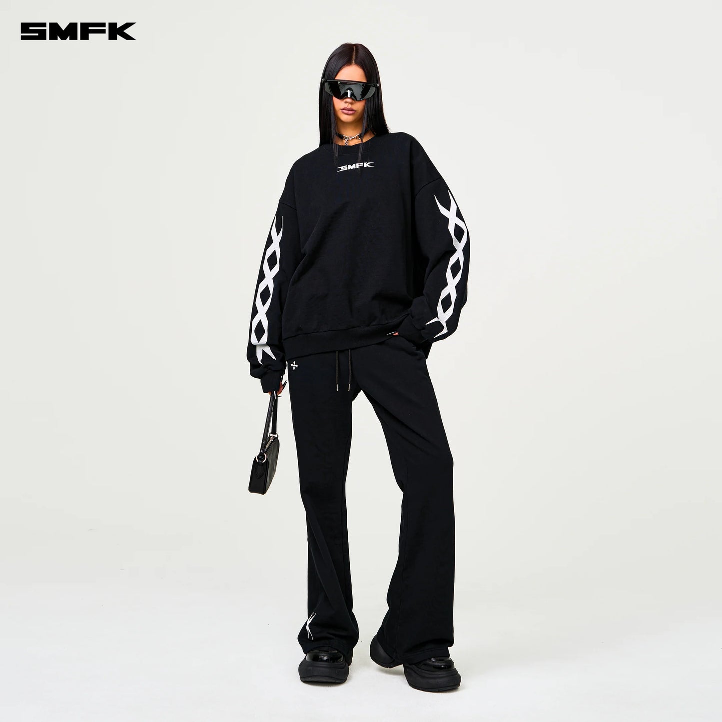 FUTURE DNA GENETIC CHAIN RACING WIDE SWEATSHIRT - WILDERNESS BLACK