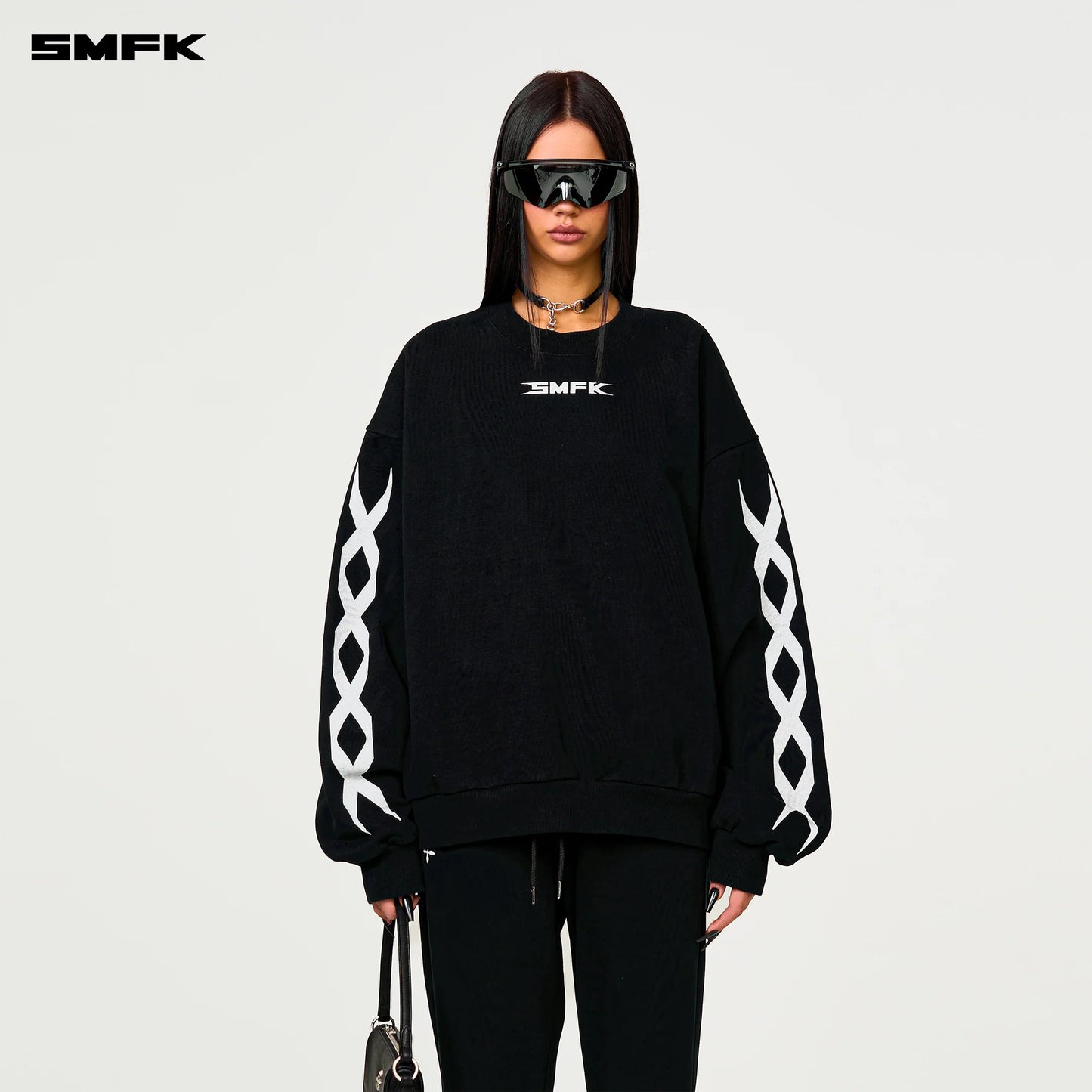 FUTURE DNA GENETIC CHAIN RACING WIDE SWEATSHIRT - WILDERNESS BLACK