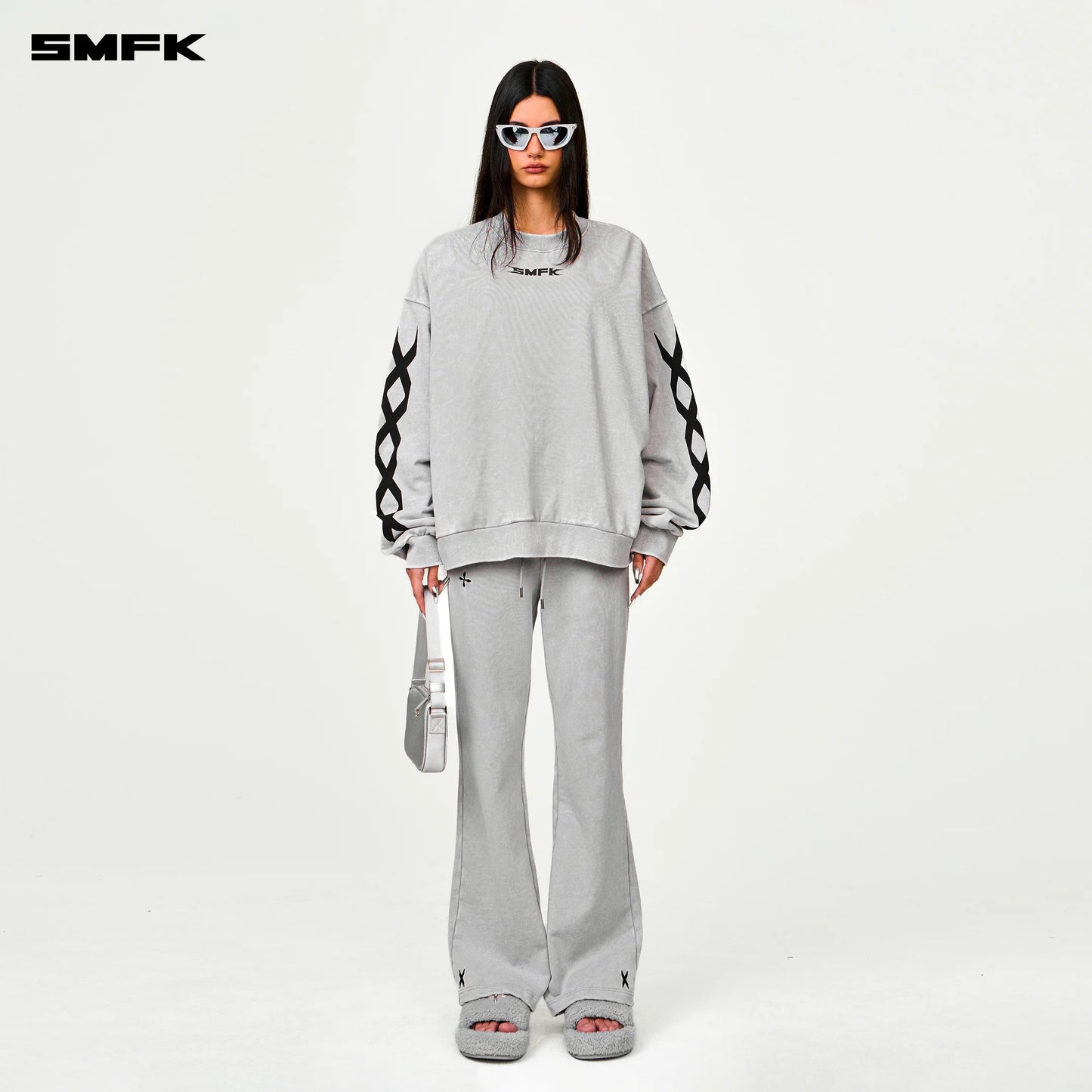 FUTURE DNA GENETIC CHAIN RACING WIDE SWEATSHIRT - DUSTY GRAY