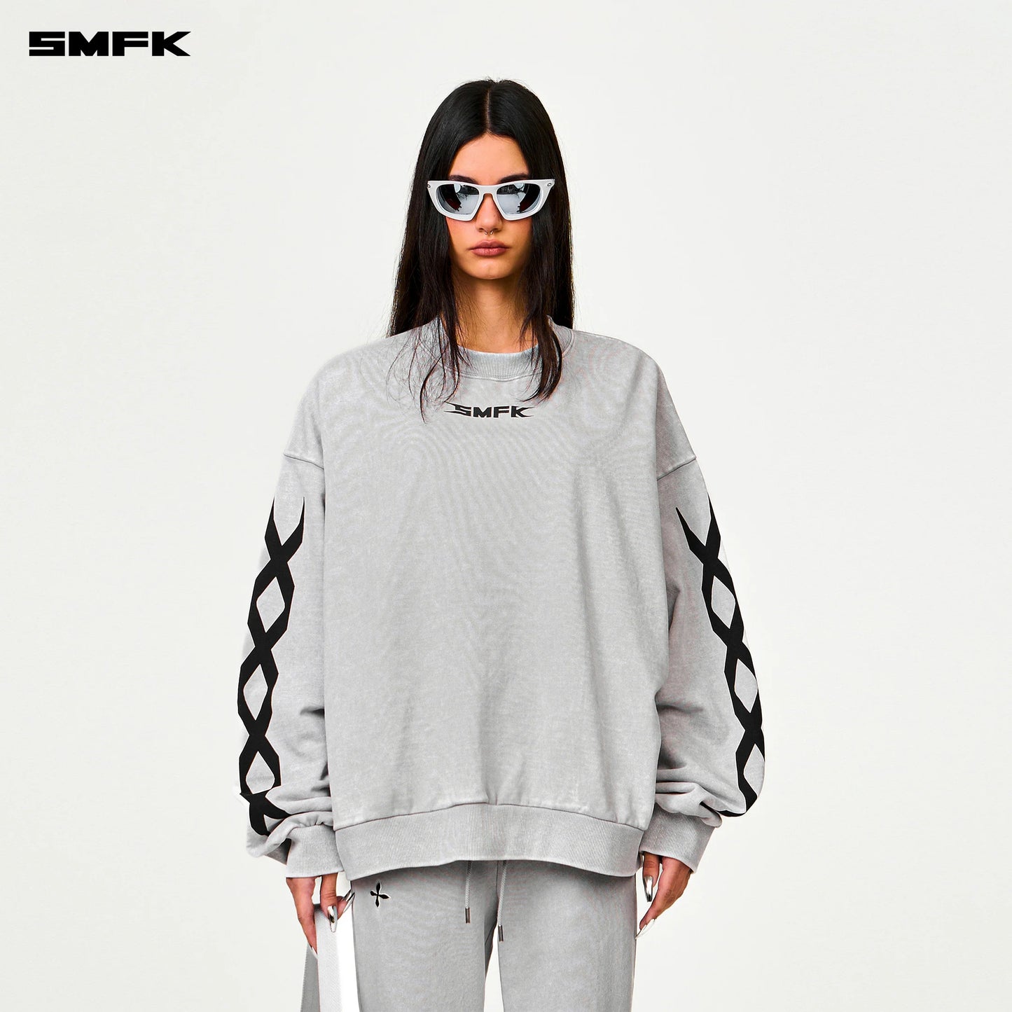 FUTURE DNA GENETIC CHAIN RACING WIDE SWEATSHIRT - DUSTY GRAY