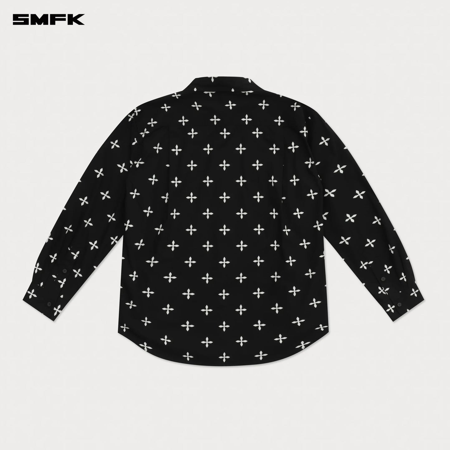 COMPASS BLACK GARDEN WIDE FIT COTTON GAUZE SHIRT - BLACK GARDEN