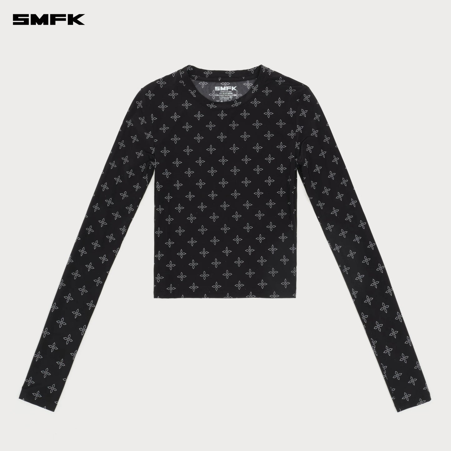 COMPASS HUG HAND-PAINTED GARDEN SLIM TOP BLACK