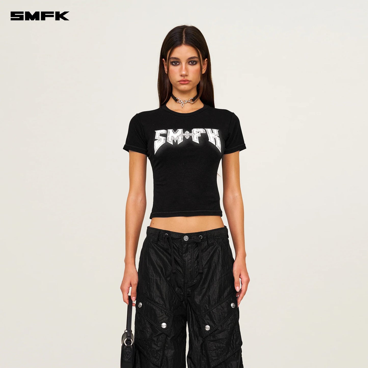 COMPASS METAL ROCK SLIM-FIT TEE BLACK