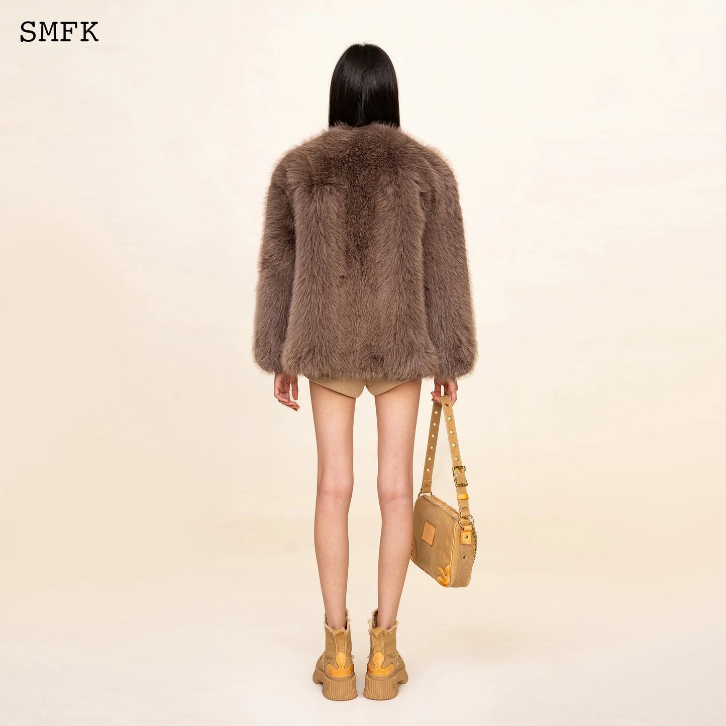 Wildworld Classic Faux Fur Jacket In Purple