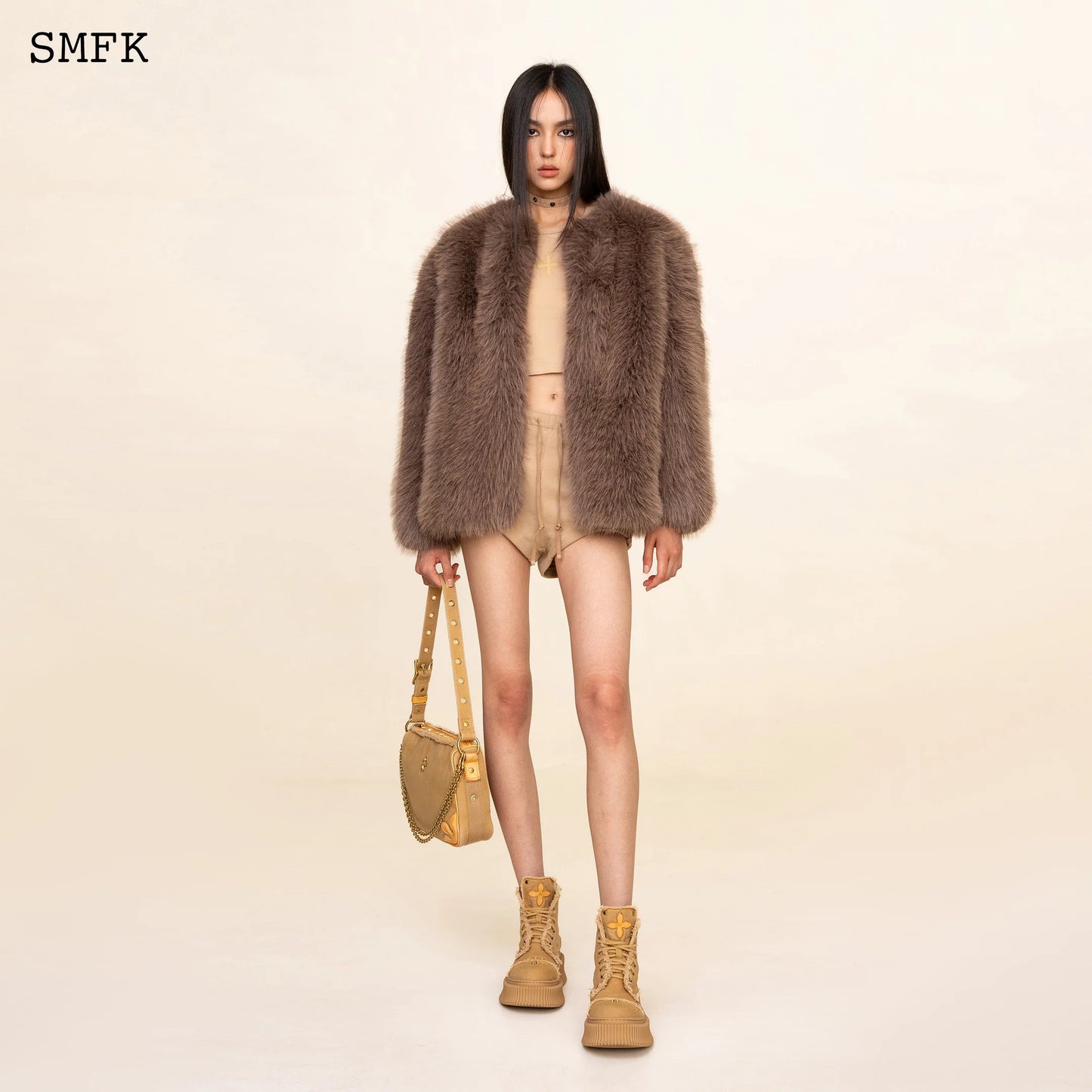 Wildworld Classic Faux Fur Jacket In Purple