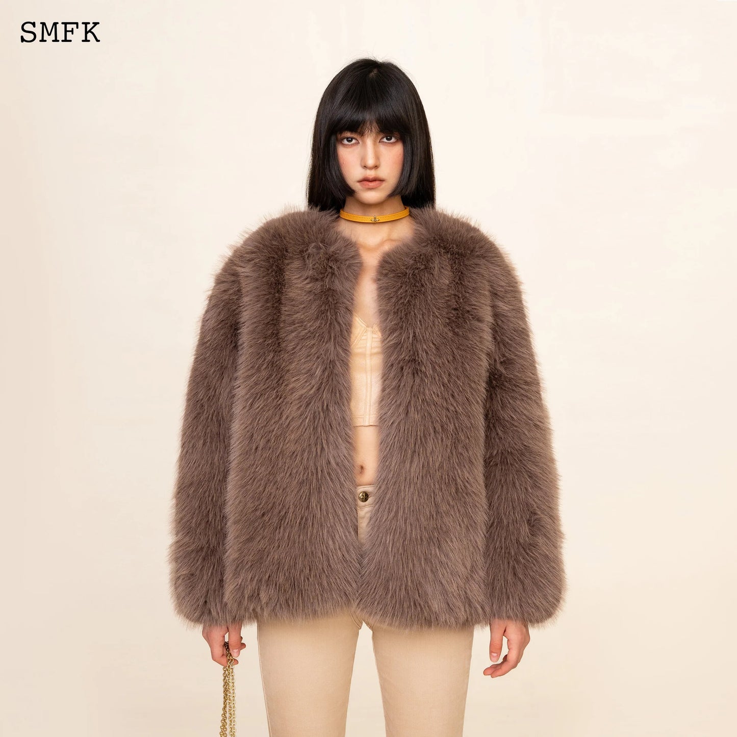Wildworld Classic Faux Fur Jacket In Purple