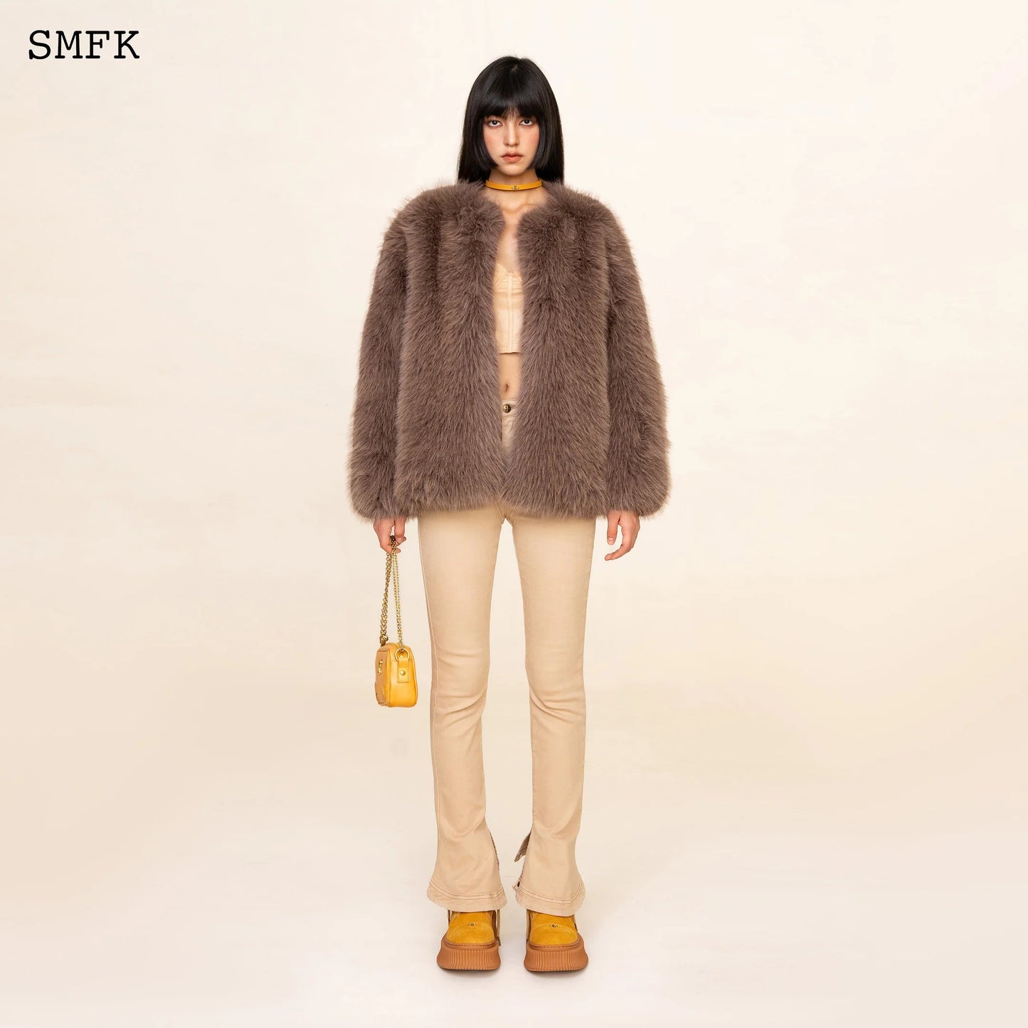 Wildworld Classic Faux Fur Jacket In Purple