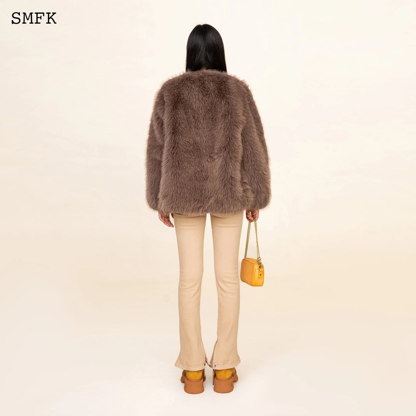 Wildworld Classic Faux Fur Jacket In Purple