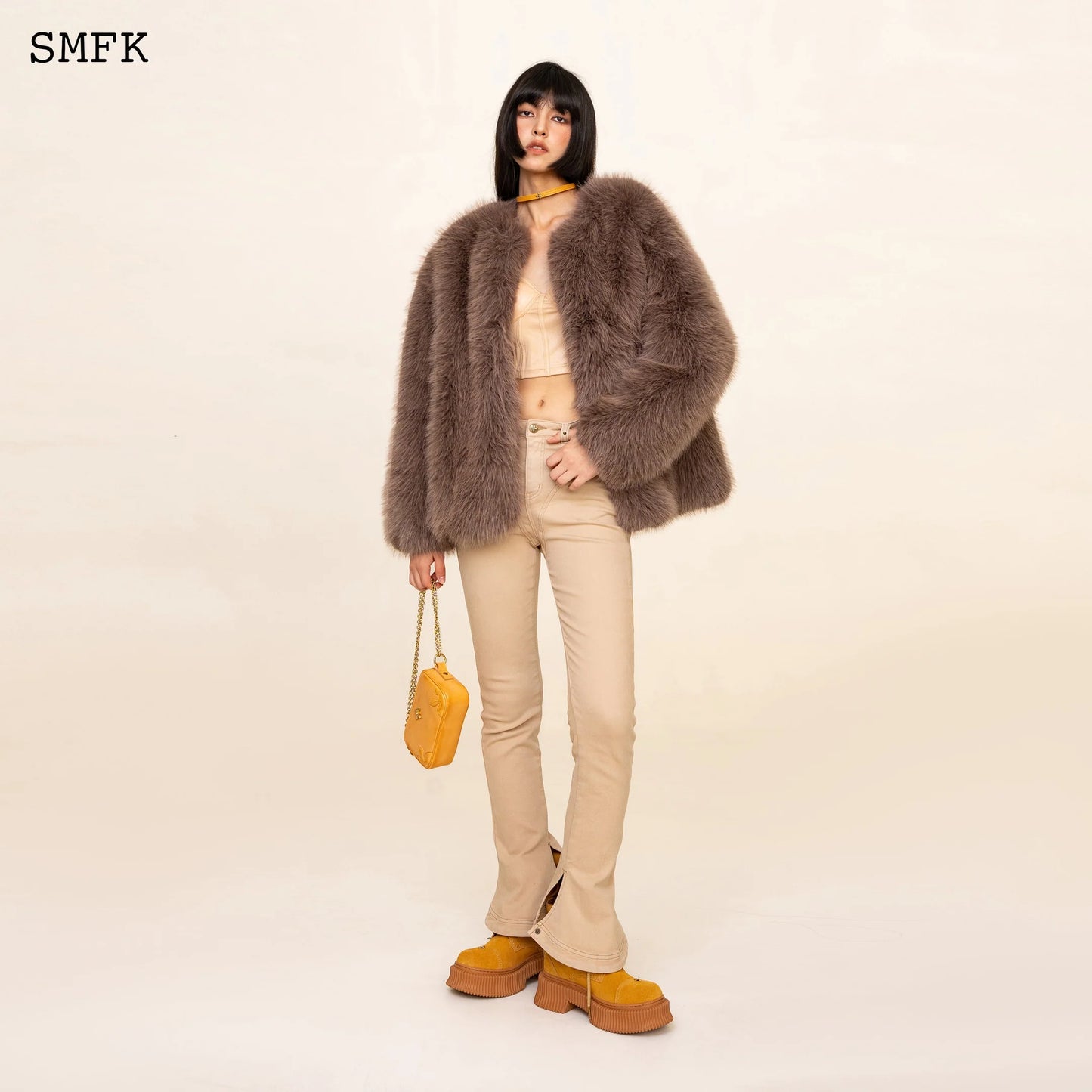 Wildworld Classic Faux Fur Jacket In Purple
