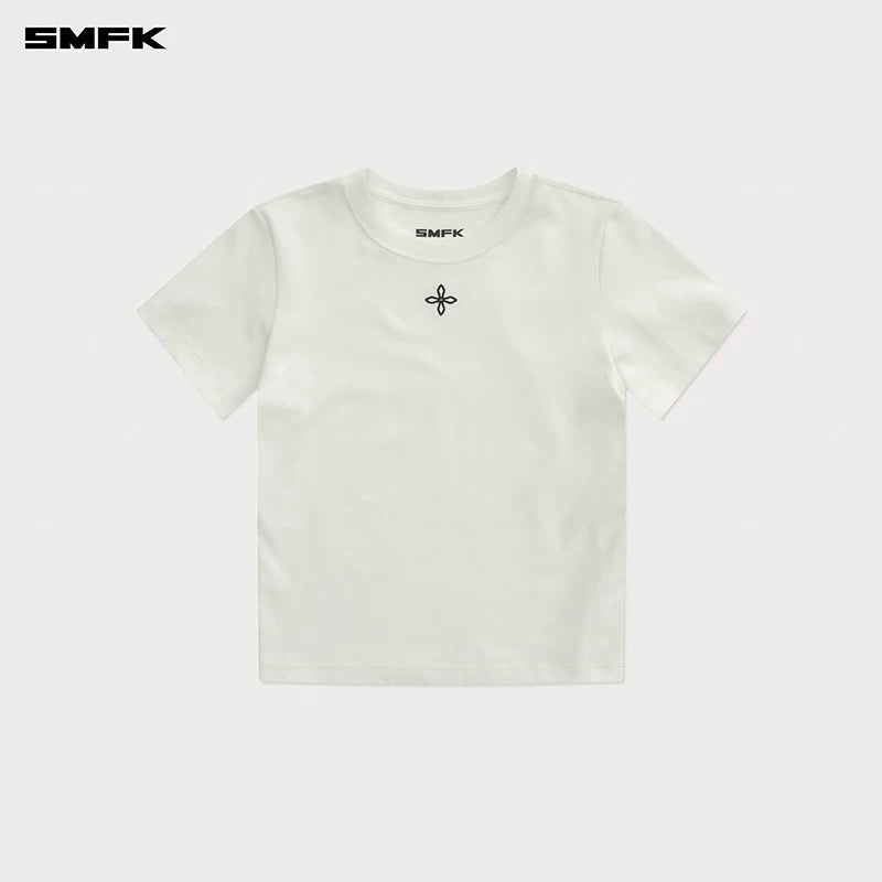 COMPASS CLASSIC CROSS CHAIN WHITE SLIM FIT SPORTS TEE
